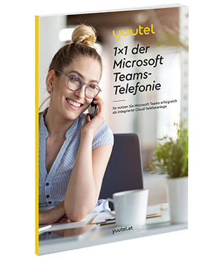 Buchcover des Whitepapers 1x1 der Microsoft Teams-Telefonie von yuutel