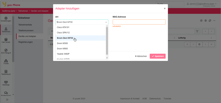 neue DECT-Geräte in yuu Phone Cloud-Telefonanlage hinzufügen
