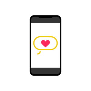 1. Telefon mit Herz, welches sich für SMS Spende bedankt