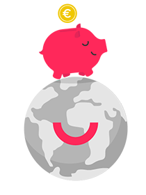 Logo für weltweit günstige Anrufe, über eine Geonummer