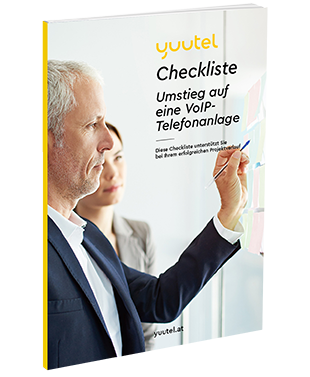 Buchcover der Checkliste Umstieg auf eine VoIP-Telefonanlage von yuutel