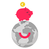 International Logo für weltweit günstige Anrufe mit den internationalen Telefonnummern von yuutel