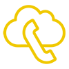 Icon Telefonhörer vor Cloud