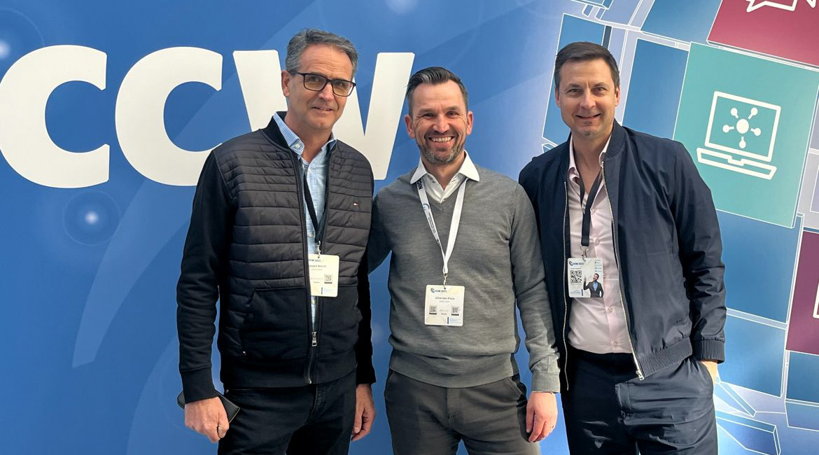 Eduard Blöchl, Johannes Klaus und Markus Buchner von yuutel auf der CCW Messe 2023